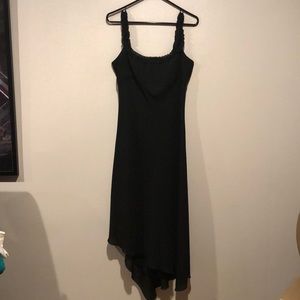 B.Moss Dress Collection Vintage Black Ruffled Asymmetrical Dress